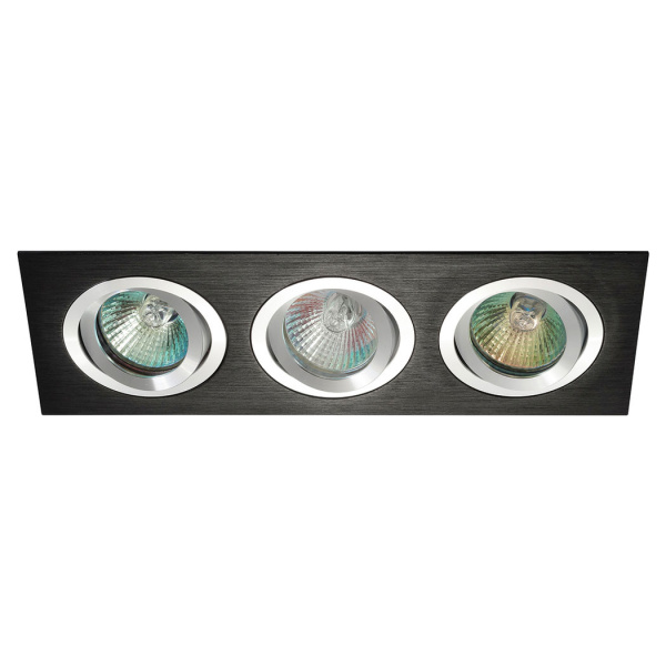 Встраиваемый тройной точечный светильник AM Group AM128 BK-CH