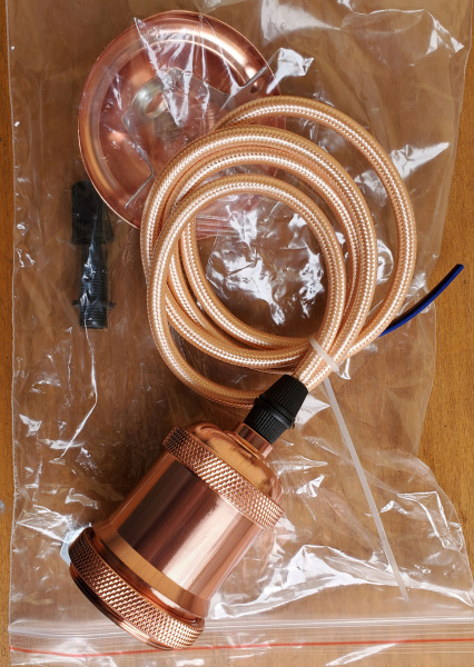 Патрон E27 медный с ретро проводом AM Group