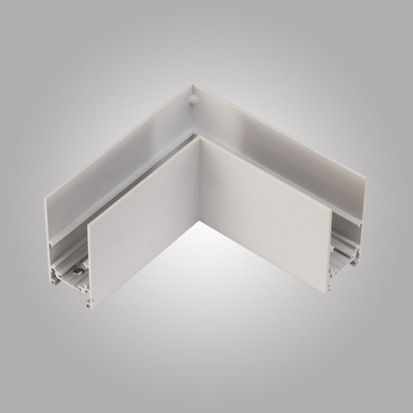 Угловой горизонтальный коннектор для накладного магнитного шинопровода MAGNET AM 401 LL-20B 90° горизонтальный WH