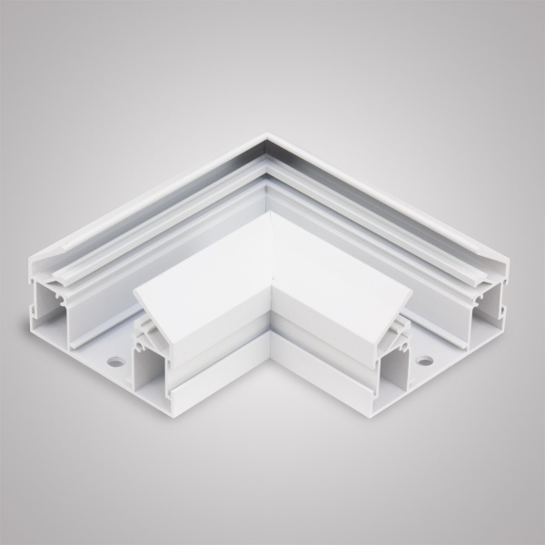 Угловой соединитель горизонтальный для Трекового шинопровода + Закладного профиля белый для натяжного потолка ПВХ 220V SMART, AM540 WH SMART