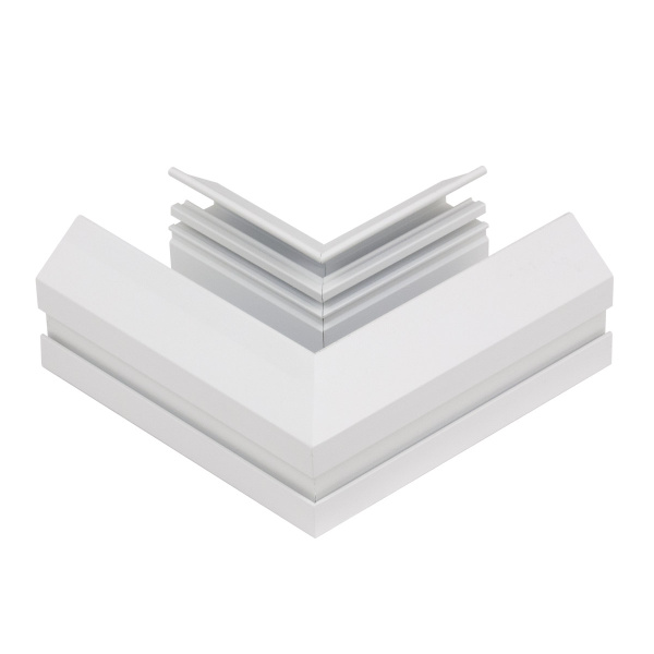 Угловой соединитель горизонтальный для Трекового шинопровода + Закладного профиля белый для натяжного потолка ПВХ 220V SMART, AM540 WH SMART