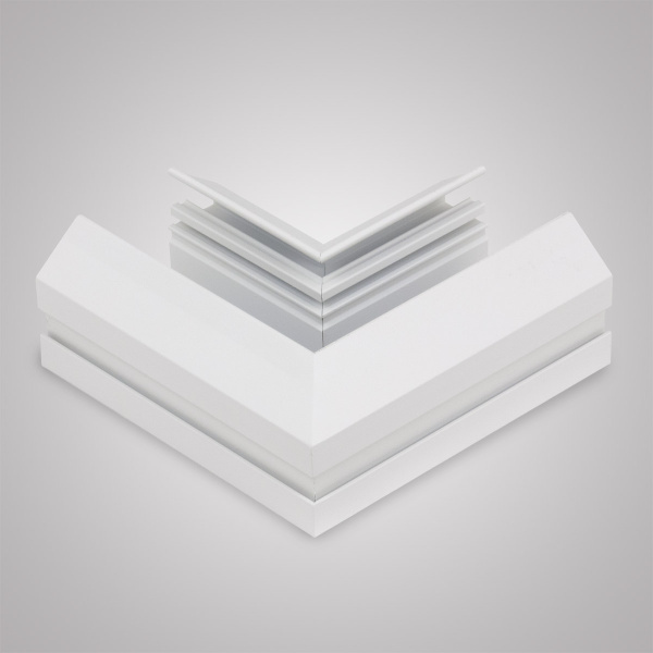 Угловой соединитель горизонтальный для Трекового шинопровода + Закладного профиля белый для натяжного потолка ПВХ 220V SMART, AM540 WH SMART