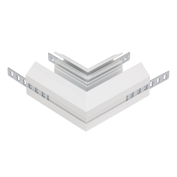 Угловой соединитель горизонтальный для Трекового шинопровода + Закладного профиля белый для натяжного потолка ПВХ 220V SMART, AM540 WH SMART