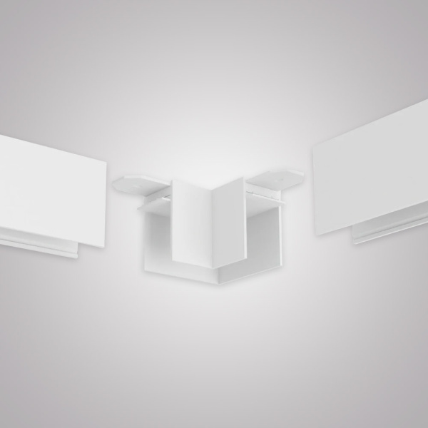 Угловой соединитель горизонтальный для накладного шинопровода белый, AM543 WH SMART