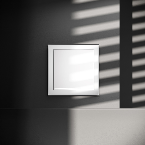 Выключатель встраиваемый VOLTUM S70 одноклавишный с подсветкой 10А, (белый глянцевый)