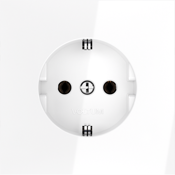 Розетка встраиваемая VOLTUM S70 с заземлением 16А, (белый глянцевый)