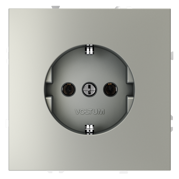 Розетка встраиваемая VOLTUM S70 с заземлением 16А, (сталь)