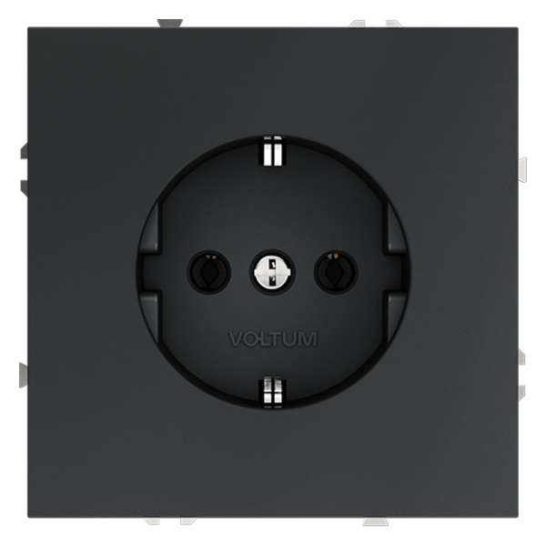 Розетка встраиваемая VOLTUM S70 с заземлением 16А, (графит)