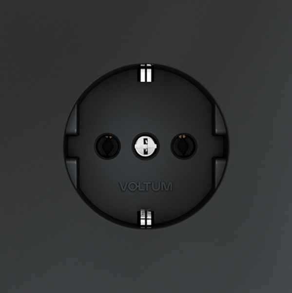 Розетка встраиваемая VOLTUM S70 с заземлением 16А, (графит)