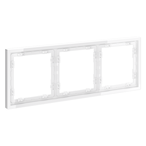 Рамка пластиковая VOLTUM S70 на 3 поста, (белый глянцевый)