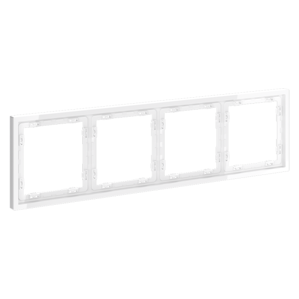 Рамка пластиковая VOLTUM S70 на 4 поста, (белый глянцевый)