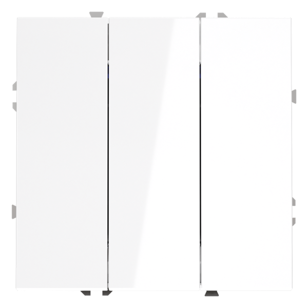 Выключатель встраиваемый VOLTUM S70 трехклавишный 10А, (белый глянцевый)