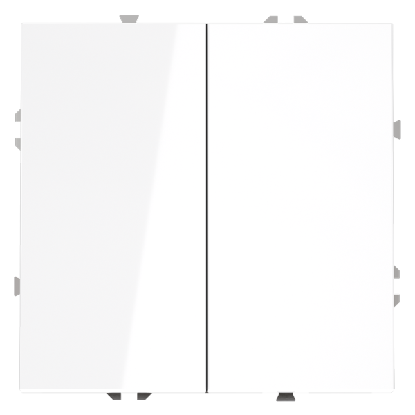 Выключатель с самовозвратом встраиваемый VOLTUM S70 двухклавишный 10А, (белый глянцевый)