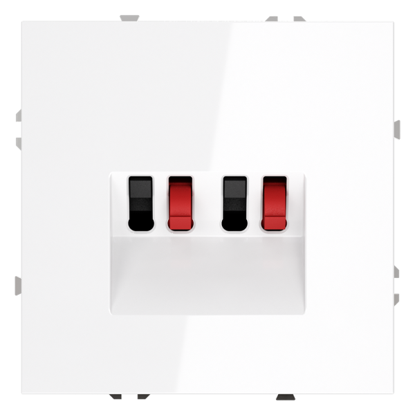 Розетка акустическая встраиваемая VOLTUM S70 4-местная, (белый глянцевый)