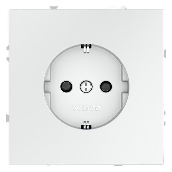 Розетка встраиваемая VOLTUM S70 с заземлением и защитными шторками, 16А, (белый матовый)