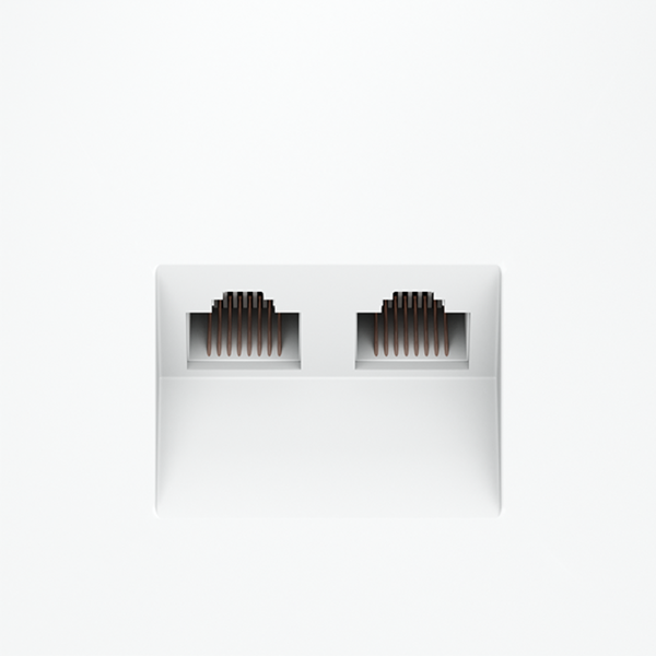 Розетка компьютерная встраиваемая VOLTUM S70 двойная RJ45+RJ45 кат.6, (белый матовый)