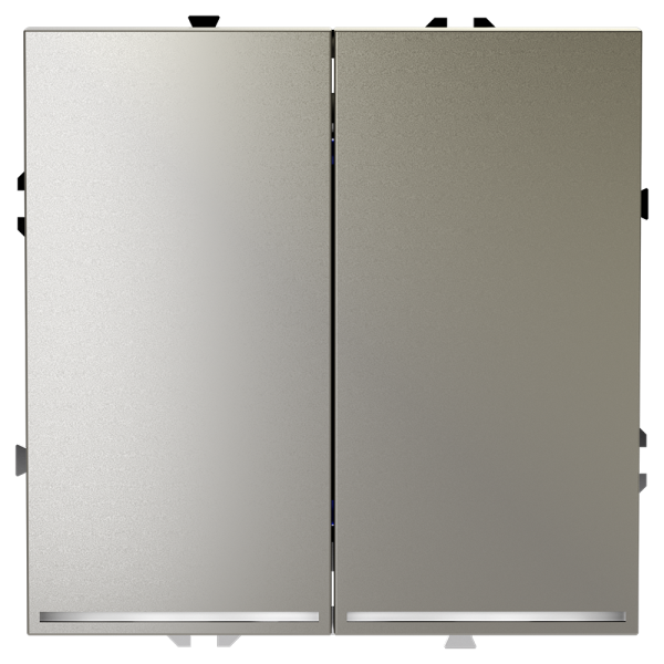 Выключатель встраиваемый VOLTUM S70 двухклавишный с подсветкой 10А, (шелк)