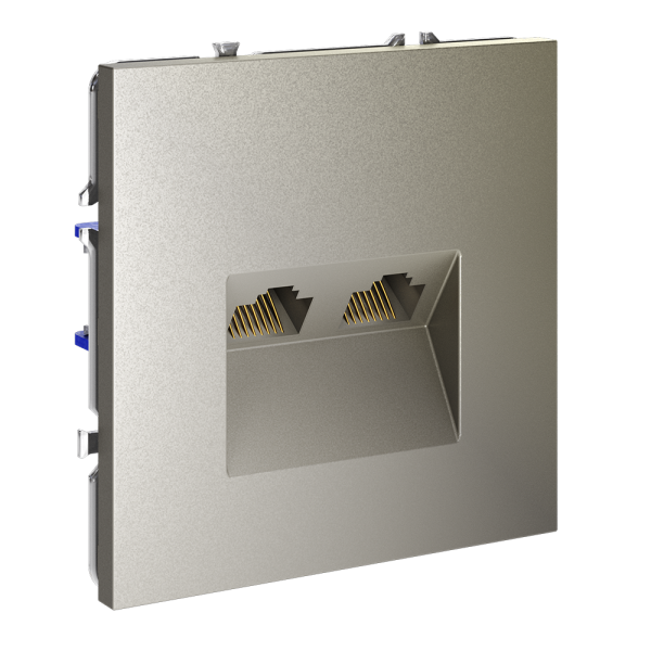 Розетка компьютерная встраиваемая VOLTUM S70 двойная RJ45+RJ45 кат.6, (шелк)