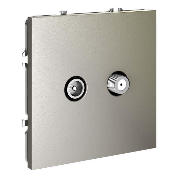 Розетка телевизионная встраиваемая VOLTUM S70 оконечная TV+SAT, (шелк)