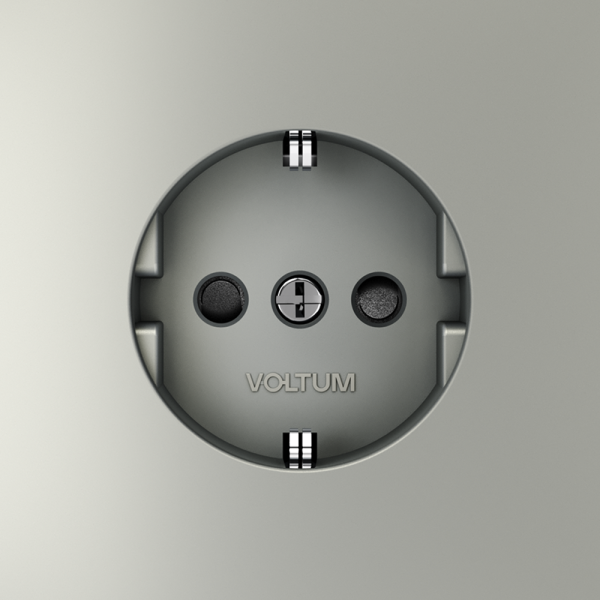 Розетка встраиваемая VOLTUM S70 с заземлением и защитными шторками, 16А, (сталь)