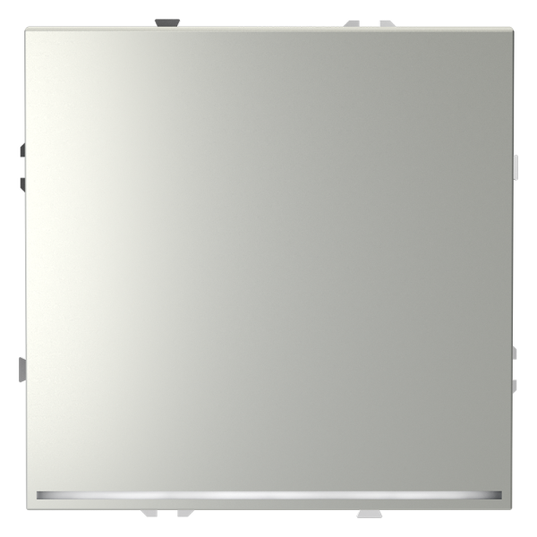 Проходной переключатель встраиваемый VOLTUM S70 одноклавишный с подсветкой 10А, (сталь)