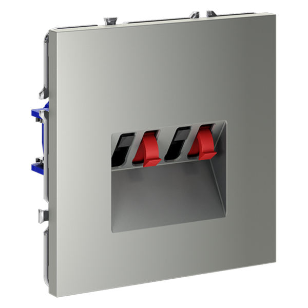 Розетка акустическая встраиваемая VOLTUM S70 4-местная, (сталь)