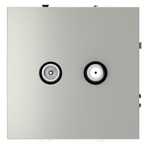 Розетка телевизионная встраиваемая VOLTUM S70 оконечная TV+SAT, (сталь)