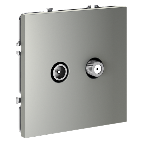 Розетка телевизионная встраиваемая VOLTUM S70 оконечная TV+SAT, (сталь)