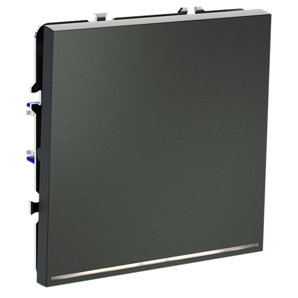 Выключатель встраиваемый VOLTUM S70 одноклавишный с подсветкой 10А, (титан)