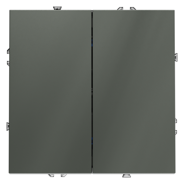 Выключатель встраиваемый VOLTUM S70 двухклавишный 10А, (титан)