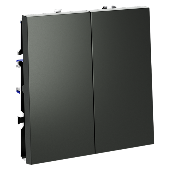 Выключатель встраиваемый VOLTUM S70 двухклавишный 10А, (титан)