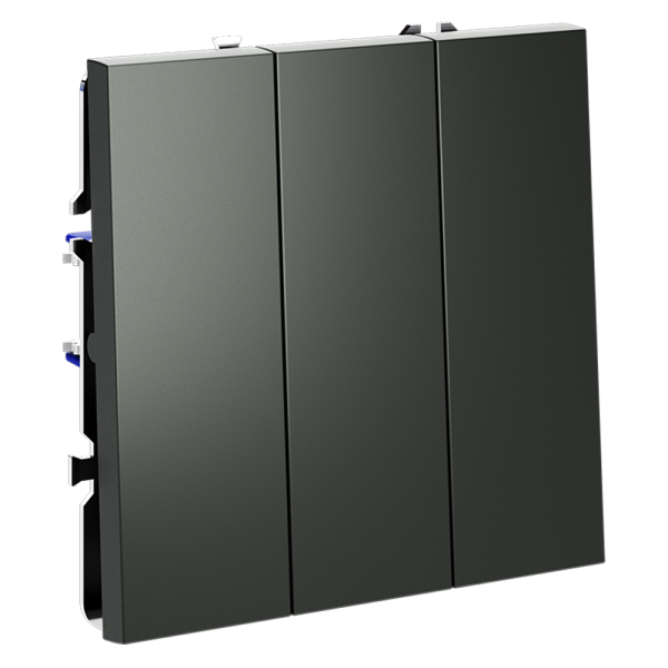 Выключатель встраиваемый VOLTUM S70 трехклавишный 10А, (титан)