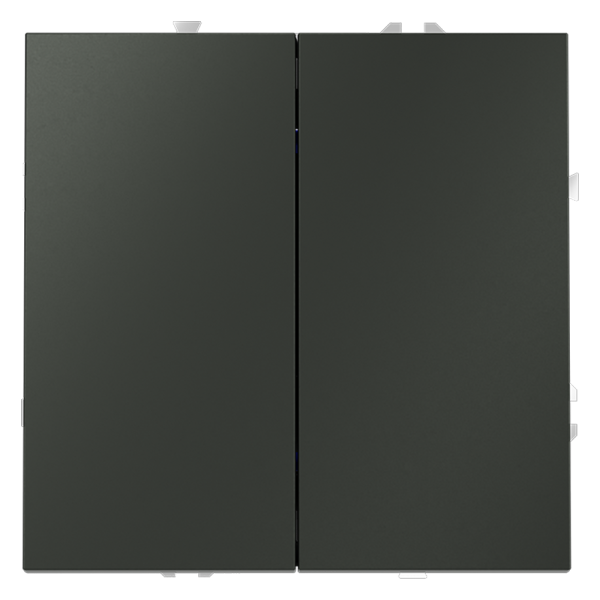 Выключатель с самовозвратом встраиваемый VOLTUM S70 двухклавишный 10А, (титан)