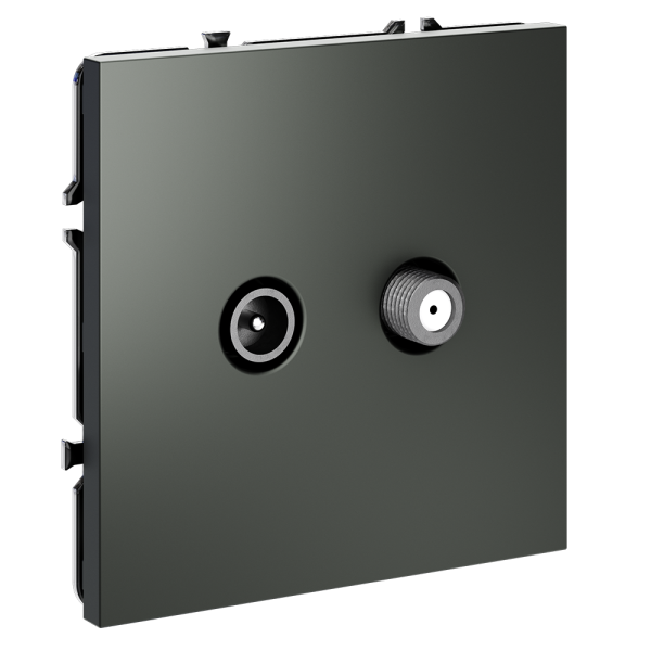 Розетка телевизионная встраиваемая VOLTUM S70 оконечная TV+SAT, (титан)