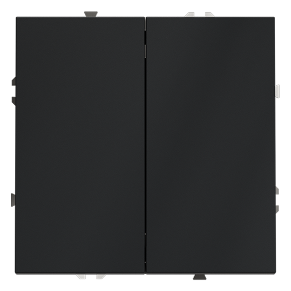 Выключатель с самовозвратом встраиваемый VOLTUM S70 двухклавишный 10А, (графит)