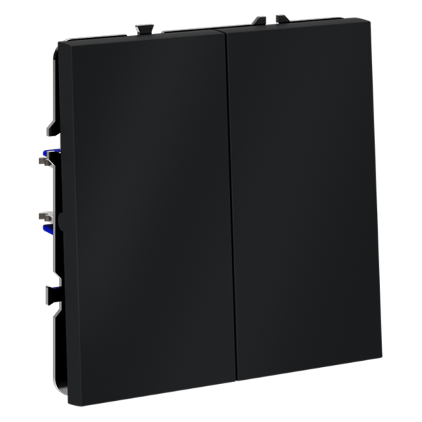 Выключатель с самовозвратом встраиваемый VOLTUM S70 двухклавишный 10А, (графит)