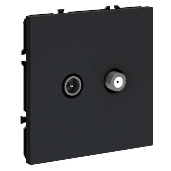 Розетка телевизионная встраиваемая VOLTUM S70 оконечная TV+SAT, (графит)