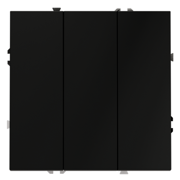 Выключатель встраиваемый VOLTUM S70 трехклавишный 10А, (черный матовый)