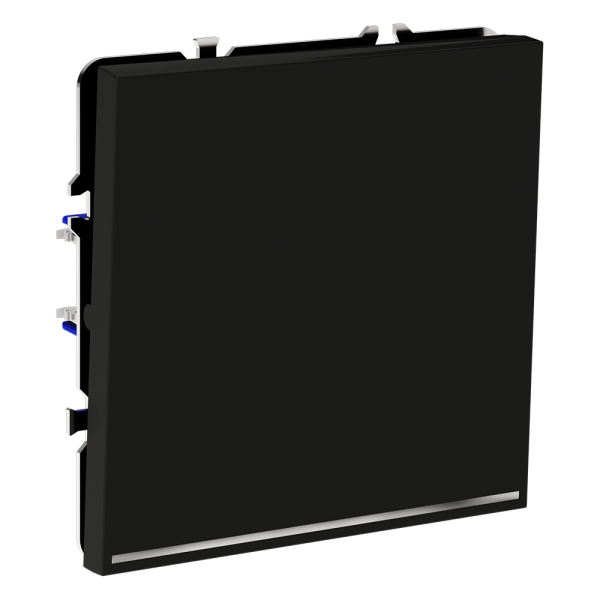 Проходной переключатель встраиваемый VOLTUM S70 одноклавишный с подсветкой 10А, (черный матовый)