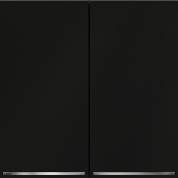 Проходной переключатель встраиваемый VOLTUM S70 двухклавишный с подсветкой 10А, (черный матовый)