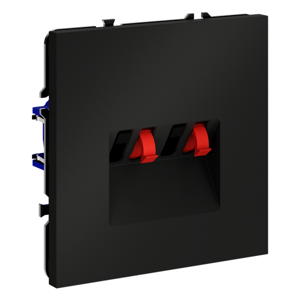 Розетка акустическая встраиваемая VOLTUM S70 4-местная, (черный матовый)