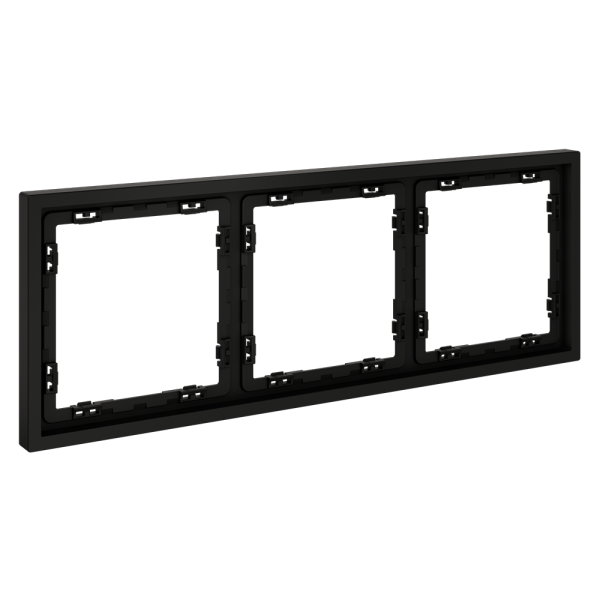 Рамка пластиковая VOLTUM S70 на 3 поста, (черный матовый)