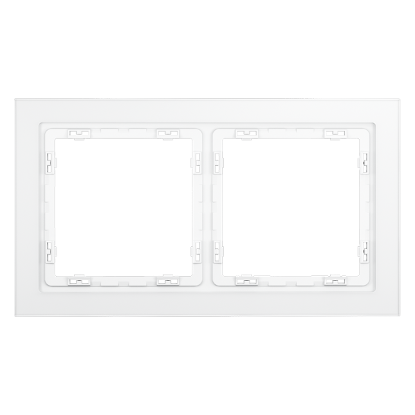 Рамка стеклянная VOLTUM S70 на 2 поста, (белый,матовый,стекло)