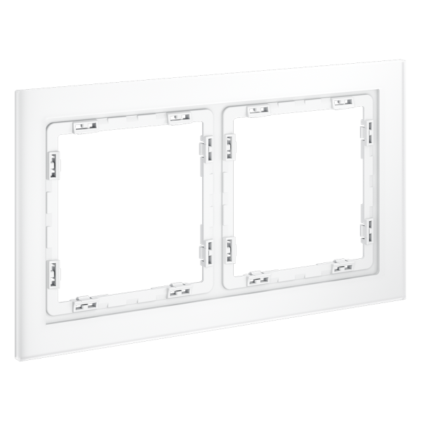 Рамка стеклянная VOLTUM S70 на 2 поста, (белый,матовый,стекло)