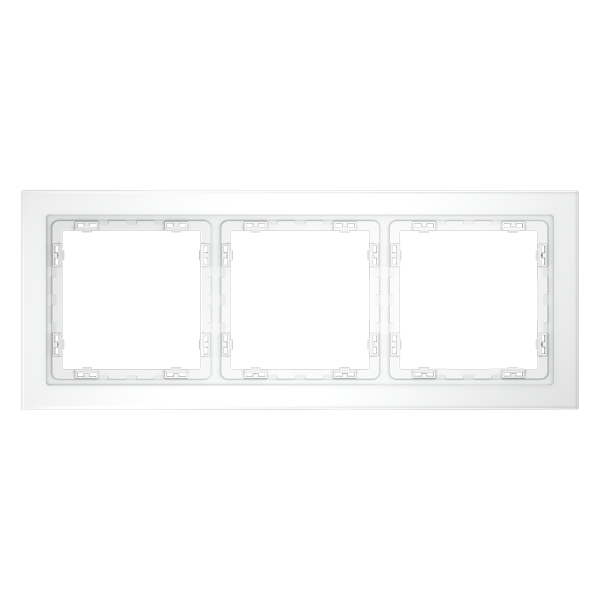 Рамка стеклянная VOLTUM S70 на 3 поста, (белый,матовый,стекло)