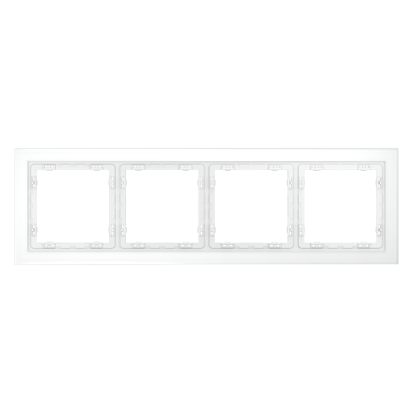 Рамка стеклянная VOLTUM S70 на 4 поста, (белый,матовый,стекло)