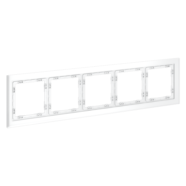 Рамка стеклянная VOLTUM S70 на 5 постов, (белый,матовый,стекло)