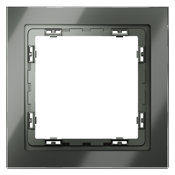 Рамка стеклянная VOLTUM S70 на 1 пост, (титан, стекло)