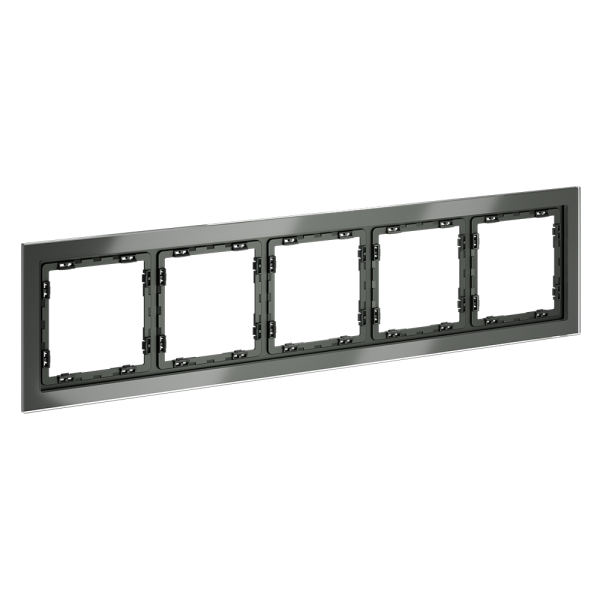 Рамка стеклянная VOLTUM S70 на 5 постов, (титан, стекло)