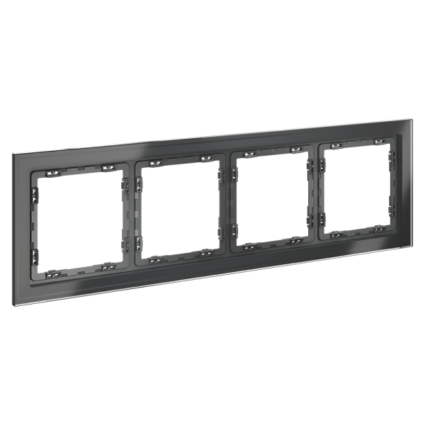 Рамка стеклянная VOLTUM S70 на 4 поста, (графит, стекло)